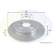 Comline 2 x Solid Rear Brake Discs ADC01127-x2