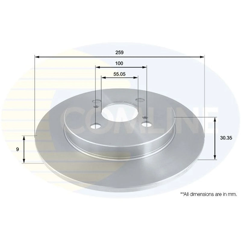 Comline 2 x Solid Rear Brake Discs ADC01127-x2