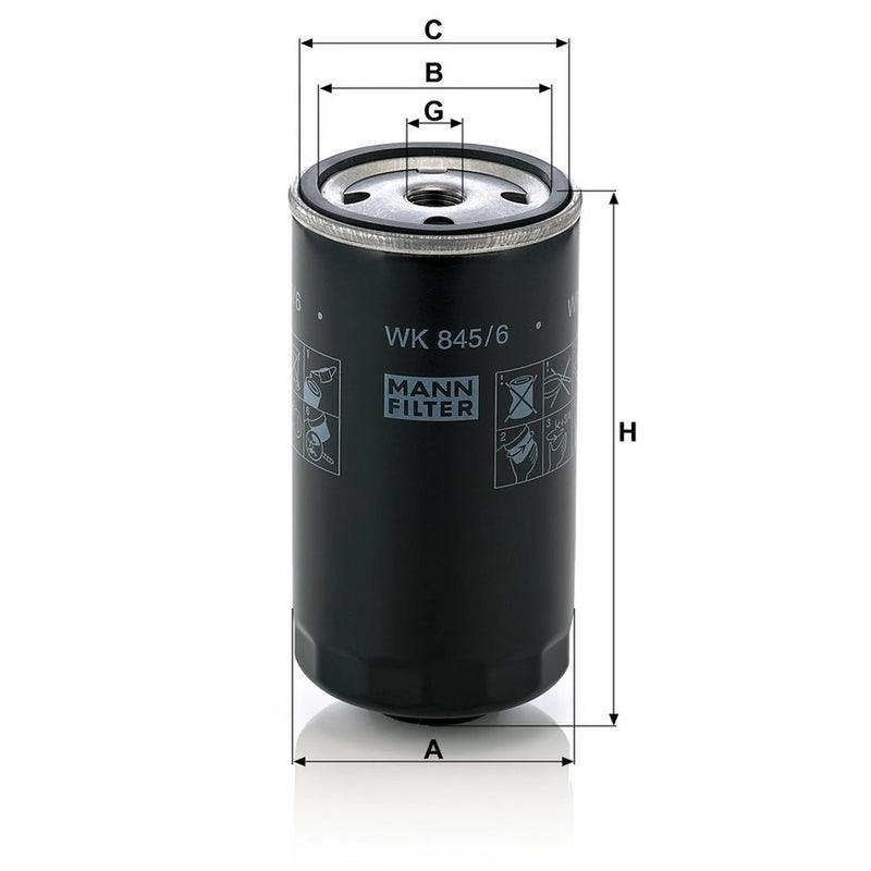 MANN-FILTER Fuel Filter Element WK 845/6