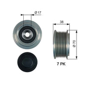 Gates Alternator Overrunning Freewheel Clutch OAP7184