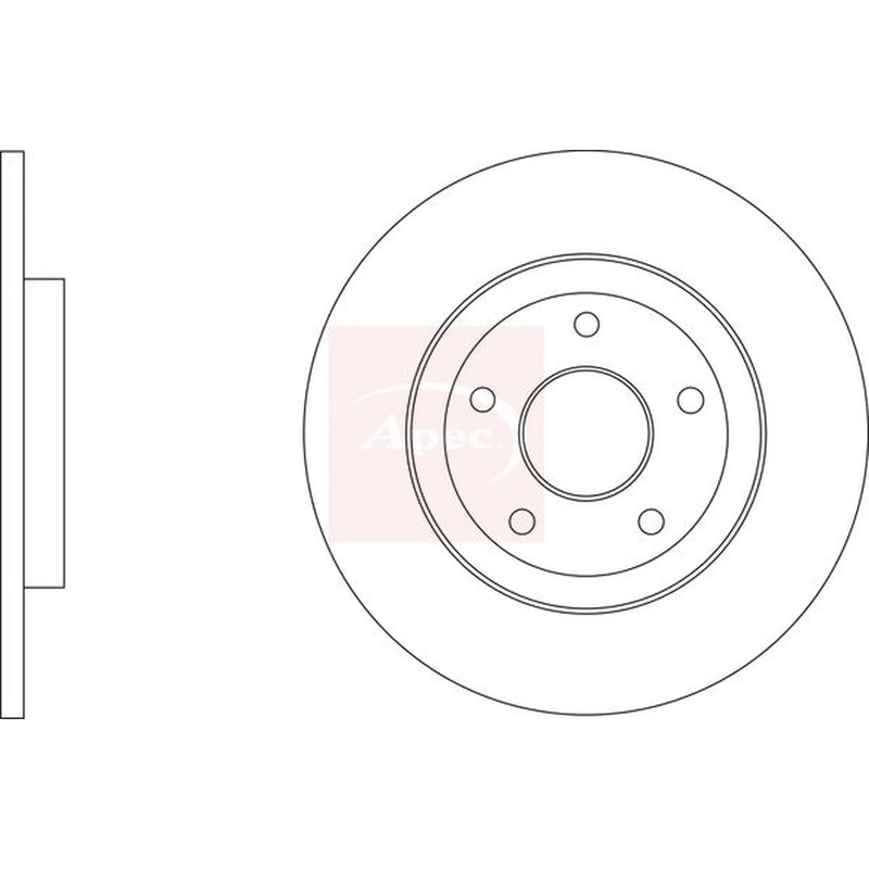 Apec 2 x Solid Rear Brake Discs DSK3375-x2