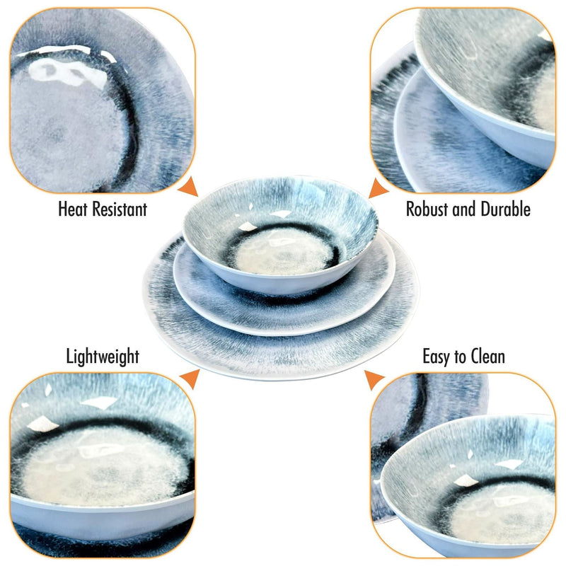 MDS1203 Liberty Linosa 12 Piece Melamine Dinner Set LL1397 - Liberty Leisure UK - Van Life Living