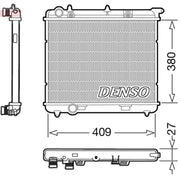 Denso Engine Radiator fits Citroën C2 2003-2009 1.4 1.6