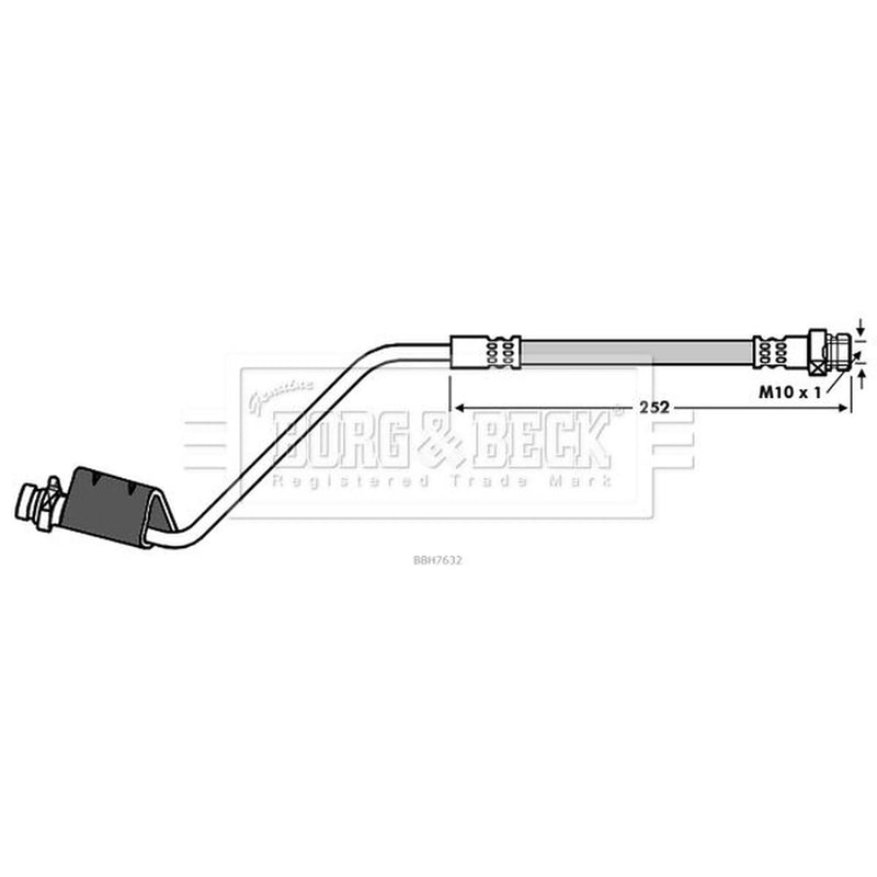 Borg & Beck Brake Hydraulic Hose Line Rear Right BBH7632