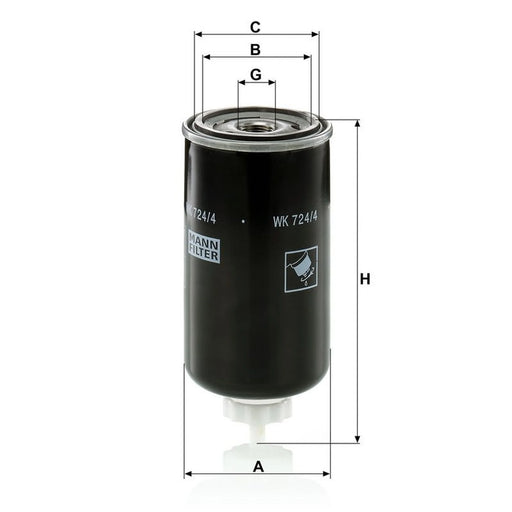 MANN-FILTER Fuel Filter Element WK 724/4