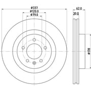 Mintex 2 x Vented Front Brake Discs MDC1716