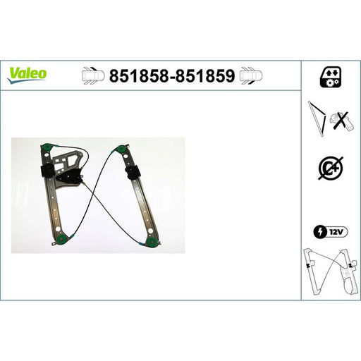 Valeo Electric Window Regulator Lifter Right Front 851859