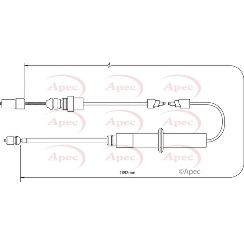 Apec Handbrake Cable Right Rear CAB1387
