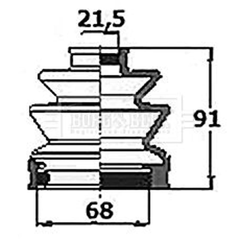 Borg & Beck Drive Shaft Bellow Kit transmission sided BCB6153