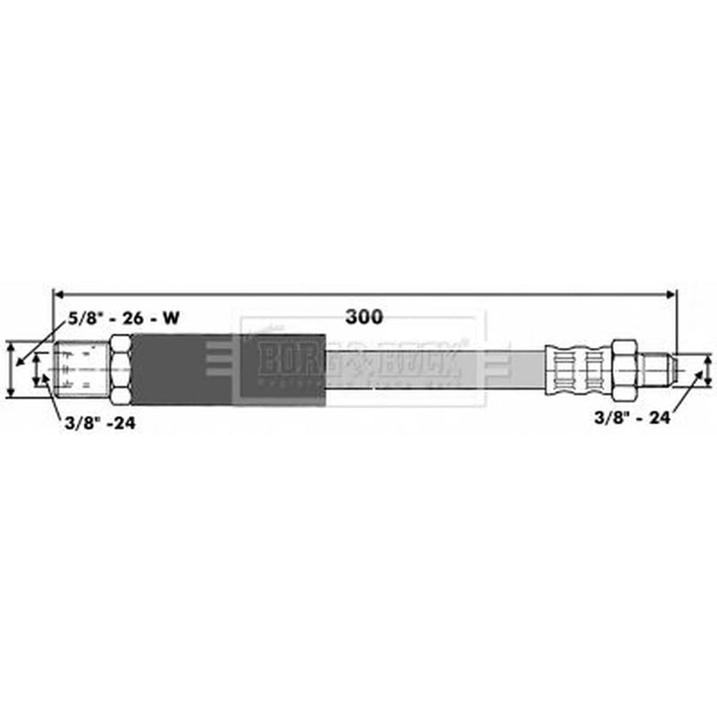 Borg & Beck Brake Hydraulic Hose Line Front Right BBH6539