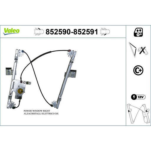 Valeo Electric Window Regulator Lifter Right Front 852591