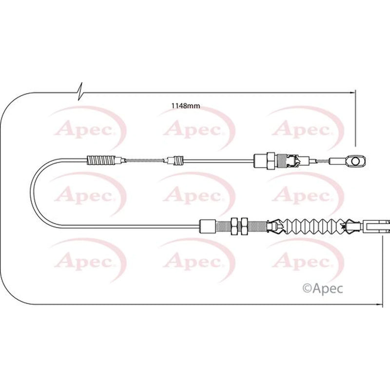 Apec Handbrake Cable Right Front CAB1258