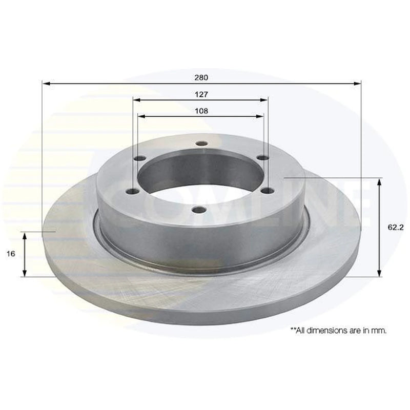 Comline 2 x Solid Rear Brake Discs ADC0288-x2