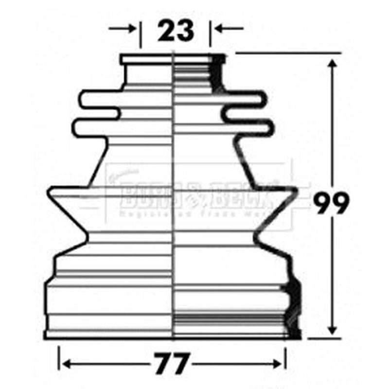 Borg & Beck Drive Shaft Bellow Kit transmission sided BCB2851