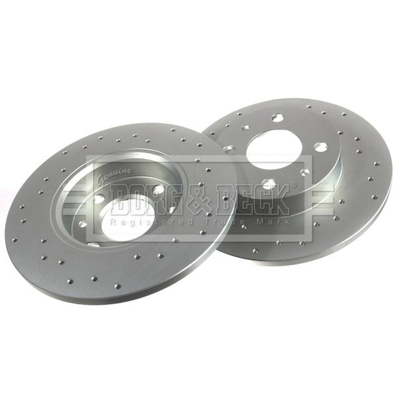 Borg & Beck 2 x Slotted/Perforated Rear Brake Discs BBD5559-x2