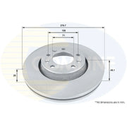 Comline 2 x Vented Front Brake Discs ADC1580V-x2
