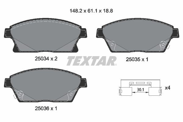 Textar 2503401 Brake Pad Set, disc brake