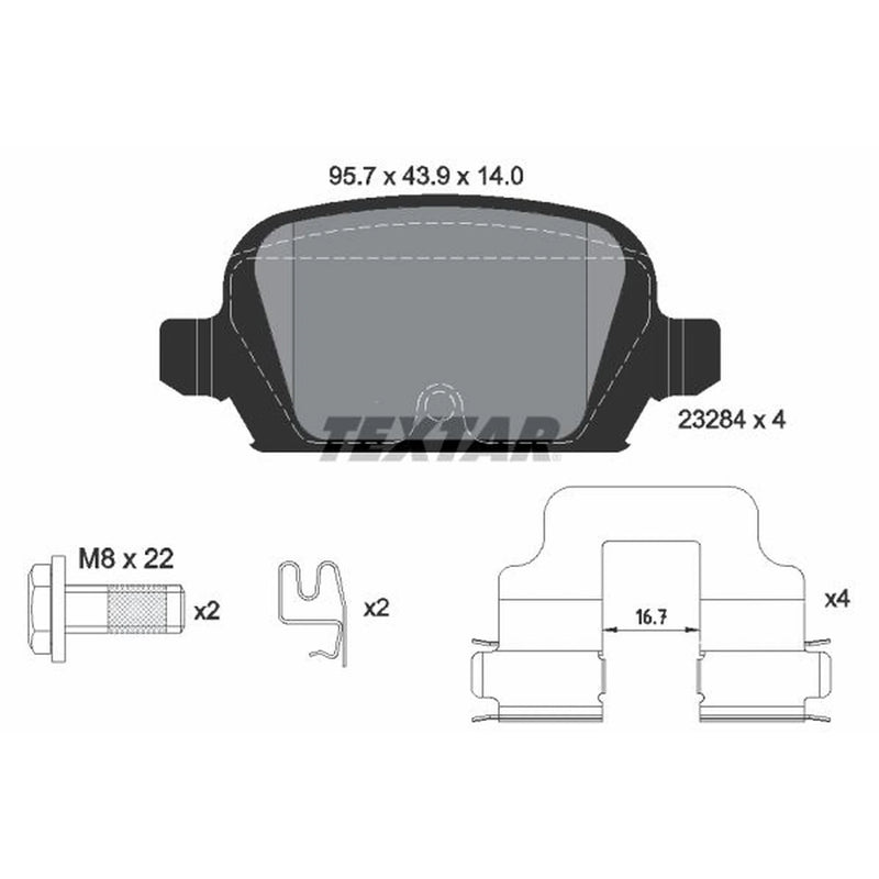 Textar Rear Brake Pad Set 2328404