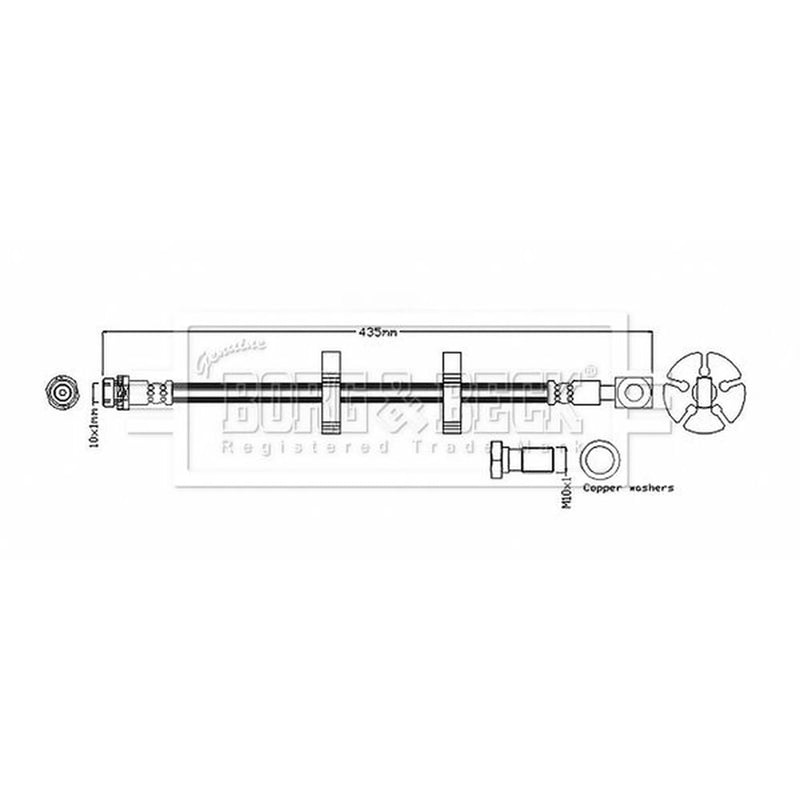 Borg & Beck Brake Hydraulic Hose Line outer BBH8828