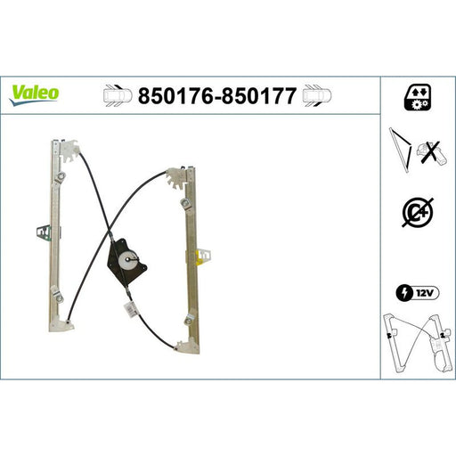 Valeo Electric Window Regulator Lifter Right Front 850177