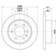 DON 2 x Solid Rear Brake Discs PCD17542-x2