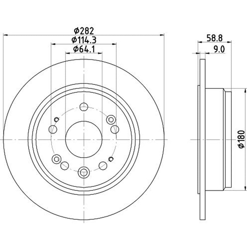 Mintex 2 x Solid Rear Brake Discs MDC2046-x2