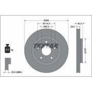 Textar 2 x Vented Front Brake Discs 92337303-x2