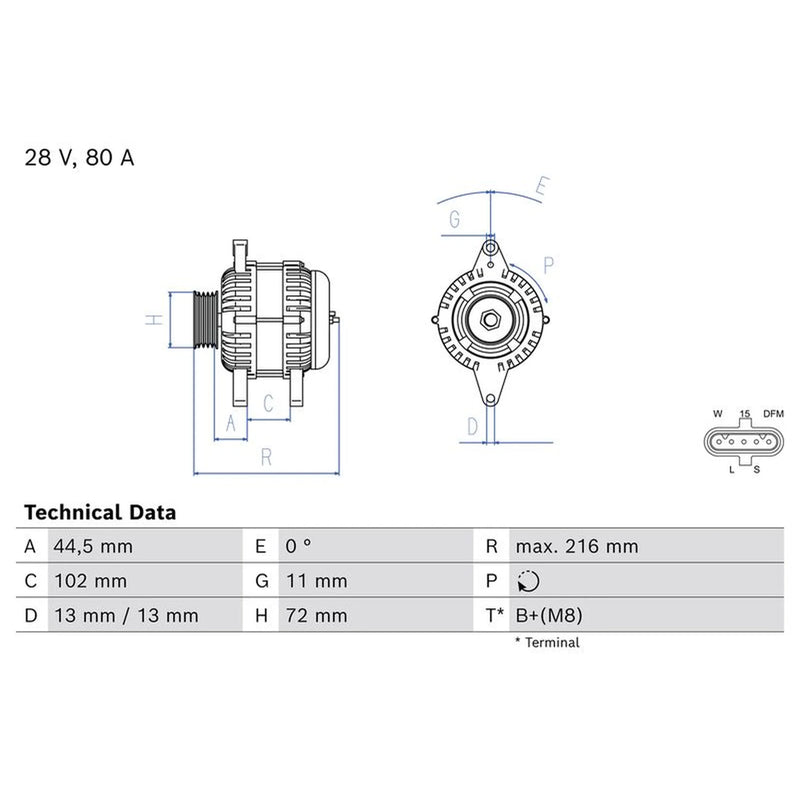 Bosch Car Alternator 12V 0 986 086 060