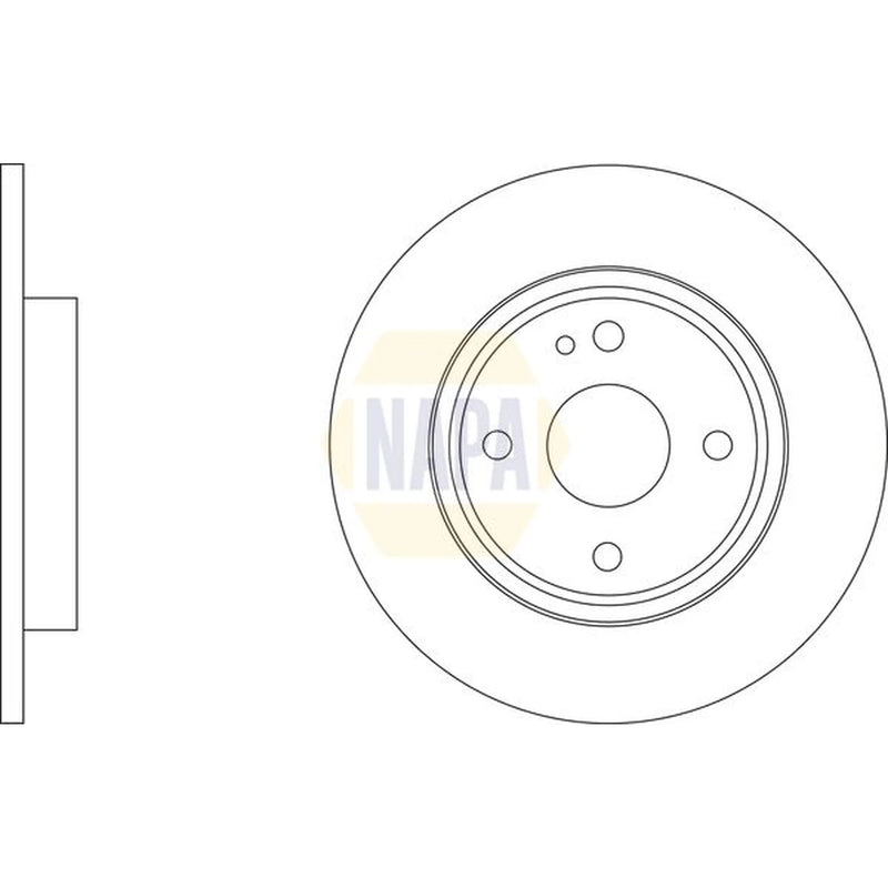 NAPA 2 x Solid Rear Brake Discs NBD5934-x2