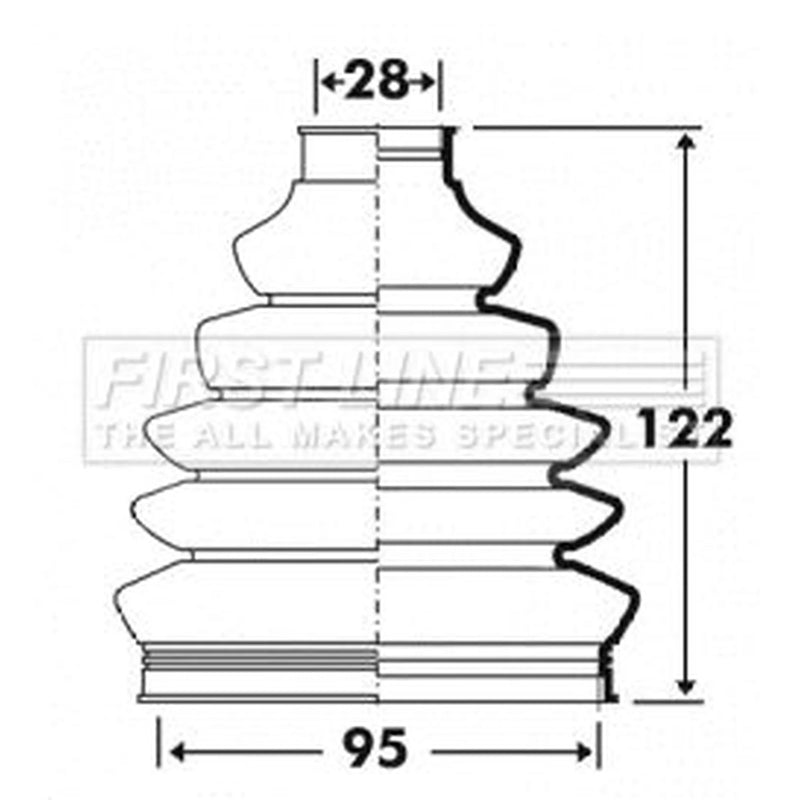 First Line Drive Shaft Bellow Kit Wheel Side Thermoplast FCB6103