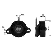 Gates V-Ribbed Belt Tensioner Pulley 73mm OD Wide T38056
