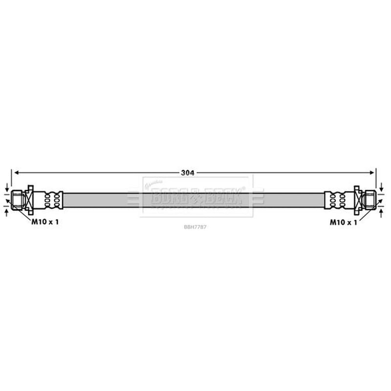 Borg & Beck Brake Hydraulic Hose Line Rear Right BBH7787