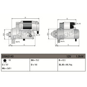 Denso Starter Motor 12V 1kW 10 Teeth fits Audi A3 2003-2013 1.8 1.9 2.0