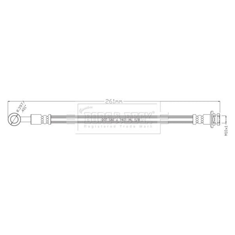 Borg & Beck Brake Hydraulic Hose Line outer BBH8936