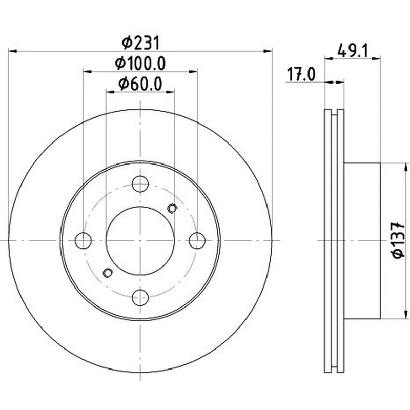 DON 2 x Vented Front Brake Discs PCD21282-x2