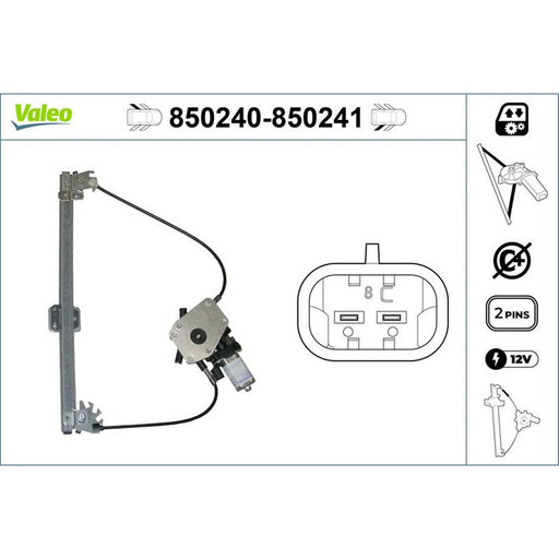 Valeo Electric Window Regulator Lifter Right Rear 850241