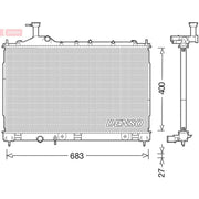 Denso Engine Radiator fits Mitsubishi Outlander III 2012-2022 2.2