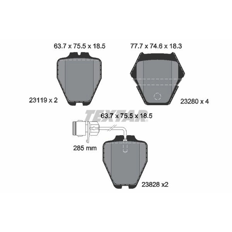Textar Front Brake Pad Set 2311901