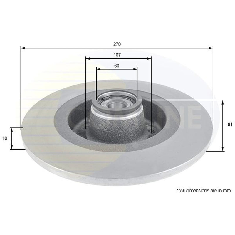 Comline 2 x Solid Rear Brake Discs ADC3019-x2