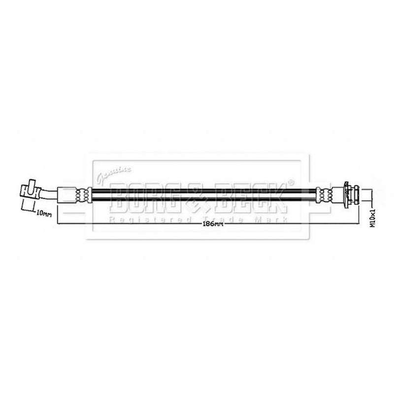 Borg & Beck Brake Hydraulic Hose Line outer BBH8875