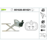 Valeo Electric Window Regulator Lifter Left Front 851020