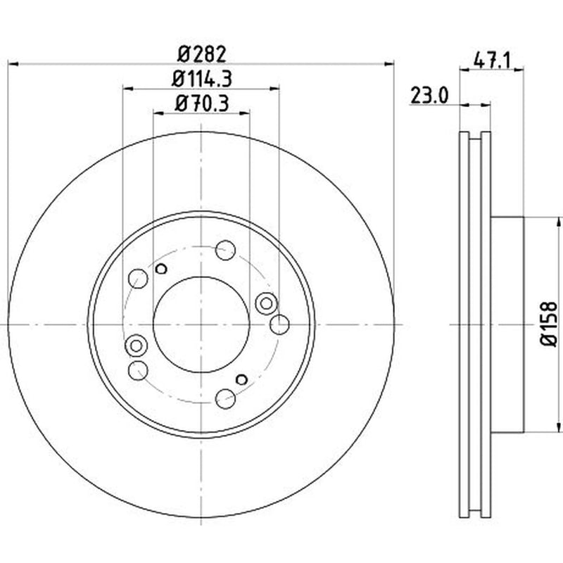 Mintex 2 x Vented Front Brake Discs MDC998-x2