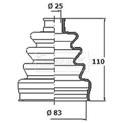Borg & Beck Drive Shaft Bellow Kit Wheel Side Polychloroprene (Neop BCB2363R