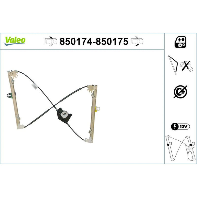 Valeo Electric Window Regulator Lifter Right Front 850175