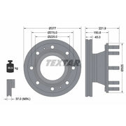 Textar 2 x Internally Vented Rear Brake Discs 93309200-x2