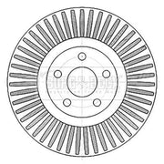 Borg & Beck 2 x Vented Front Brake Discs BBD6124S-x2