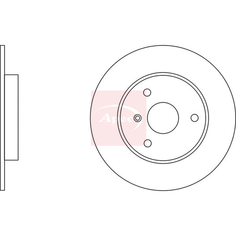 Apec 2 x Solid Front Brake Discs DSK2026-x2