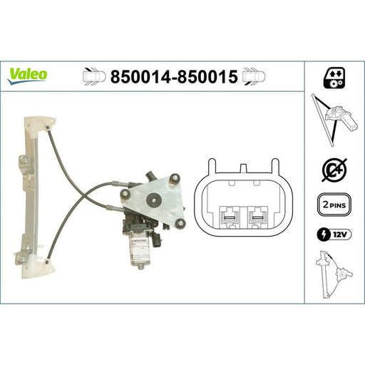 Valeo Electric Window Regulator Lifter Right Rear 850015