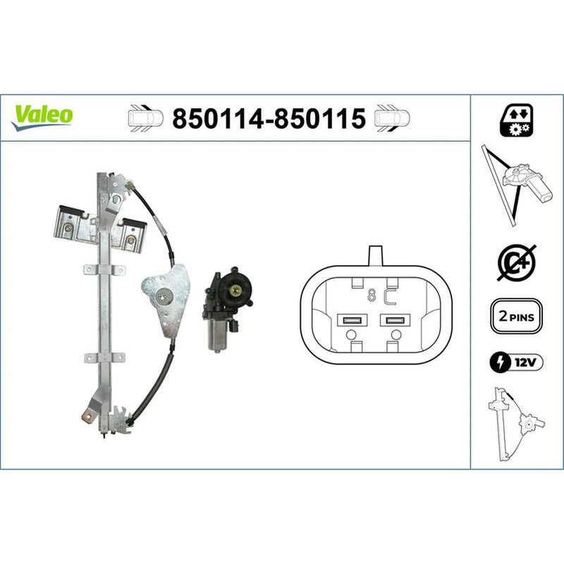 Valeo Electric Window Regulator Lifter Right Front 850115