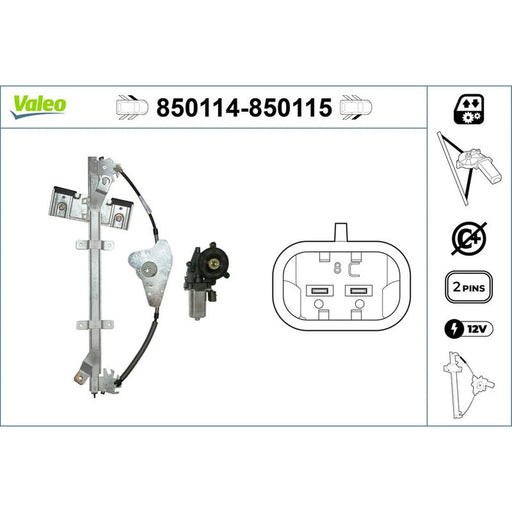 Valeo Electric Window Regulator Lifter Right Front 850115
